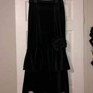 Velvet Ruffled Skirt
